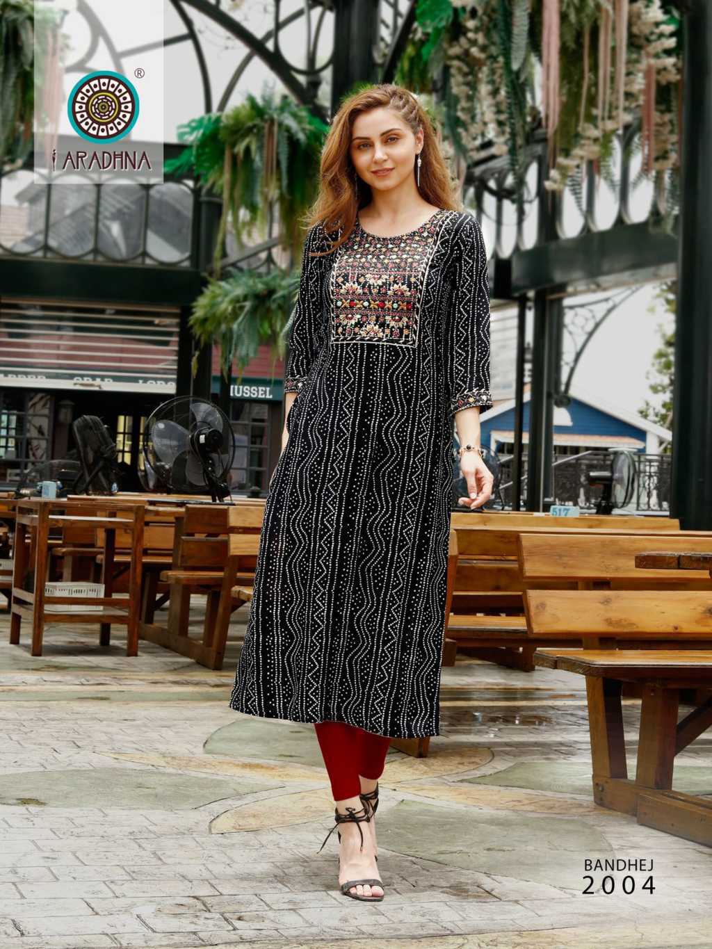 Black Fancy with Embroidery Indian Ethnic kurti with dupata