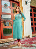 Aqua Fancy Viscose with Embroidery Indian ethnic kurti with dupata