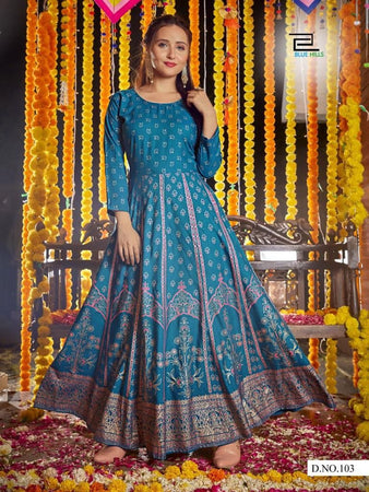 Aqua Rayon Indian Ethnic kurti with dupata