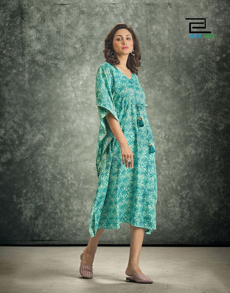 Aqua Rayon Indian Ethnic kurti with dupata
