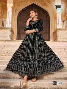 Black Foil Print Indian Ethnic kurti with dupata