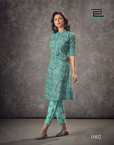 Aqua Premium Cotton Indian Ethnic kurti with dupata