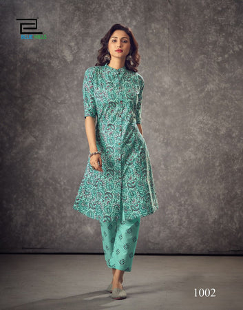 Aqua Premium Cotton Indian Ethnic kurti with dupata