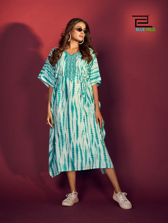 Aqua Rayon Indian ethnic kurta with dupata