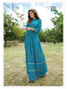 Aqua Rayon with Foil Print Indian Ethnic kurti with dupata