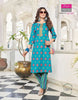 Aqua Heavy Rayon Classy Gold Print Indian Ethnic kurti with dupata