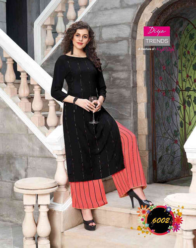 Black Cotton Flex with Fancy Embroidery Indian Ethnic kurti with dupata