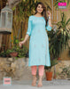 Aqua Heavy Lurex Rayon Indian Ethnic Kurti With Dupata