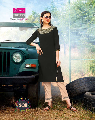 Black Cotton Flex Classy Prints Indian Ethnic kurti with dupata