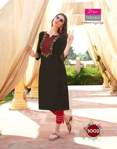 Black Cotton Flex Classy Prints Indian Ethnic kurti with dupata