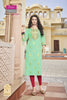 Aqua Rayon Foil Print with Sequence Embroidery Indian ethnic kurti with dupata