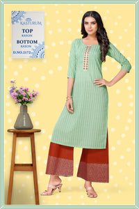 Aqua Rayon with Embroidery Indian Ethnic kurti with dupata