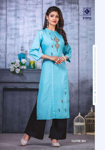 Aqua Rayon and Heavy Work, Chanderi Indian Ethnic kurti with dupata