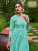 Aqua Cotton Mal Mal Print with Hand Indian Ethnic kurti with dupata