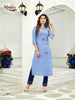 Aqua Rayon Lurex Indian Ethnic kurti with dupata