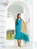 Aqua Chinon Silk Indian Ethnic kurti with dupata