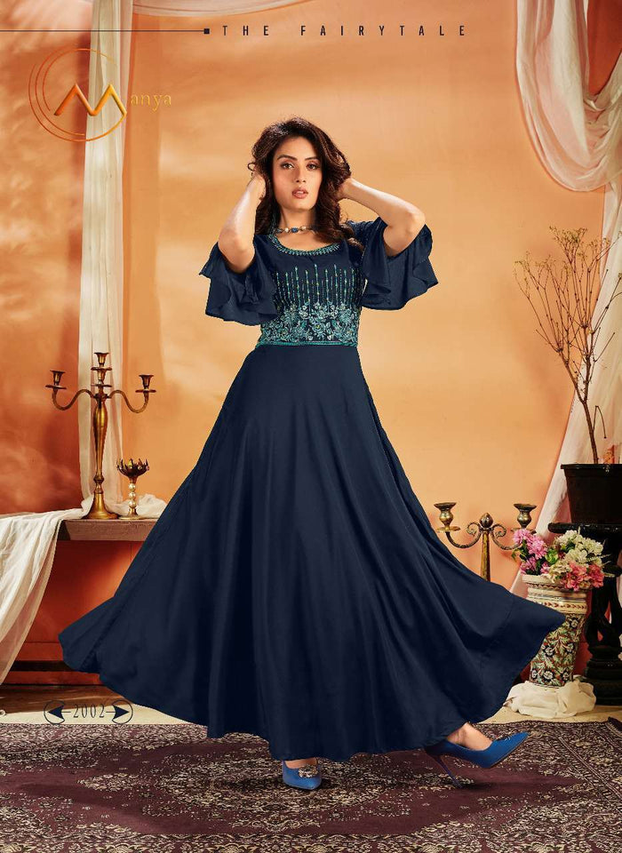 Black Chimimi Silk Indian Ethnic kurti with dupata