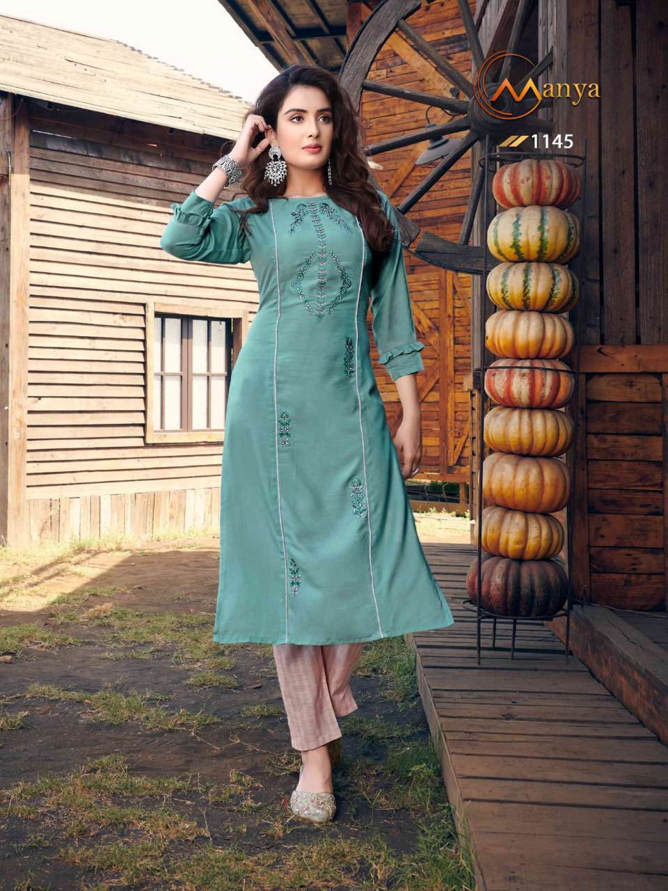 Aqua Premium Rayon Cotton Indian Ethnic kurti with dupata