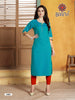 Aqua Rayon Two Tone Slub Indian Ethnic kurti with dupata