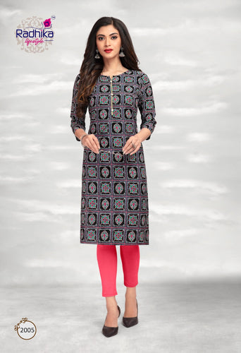 Black Cotton Indian Ethnic kurti with dupata