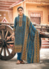 Aqua Pashmina Jacquard Indian women's salwar kameez with dupatta ready to wear