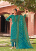 Aqua Pashmina Jacquard Indian women's salwar kameez with dupatta ready to wear
