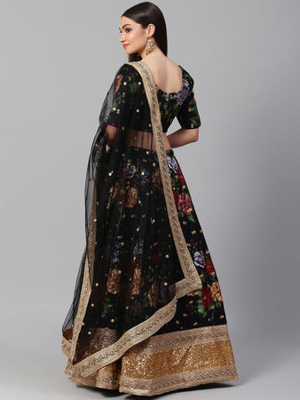 Black Art Silk Indian women's salwar kameez with dupatta ready to wear