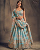 Aqua Organza Indian women's salwar kameez with dupatta ready to wear