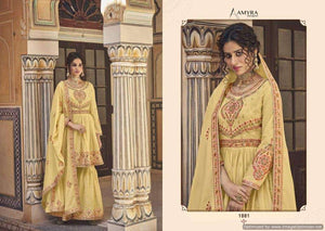 Gold Silk Indian women's salwar kameez with dupatta ready to wear