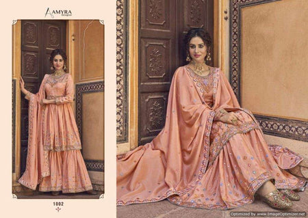 Multi Color Silk Indian women's salwar kameez with dupatta ready to wear