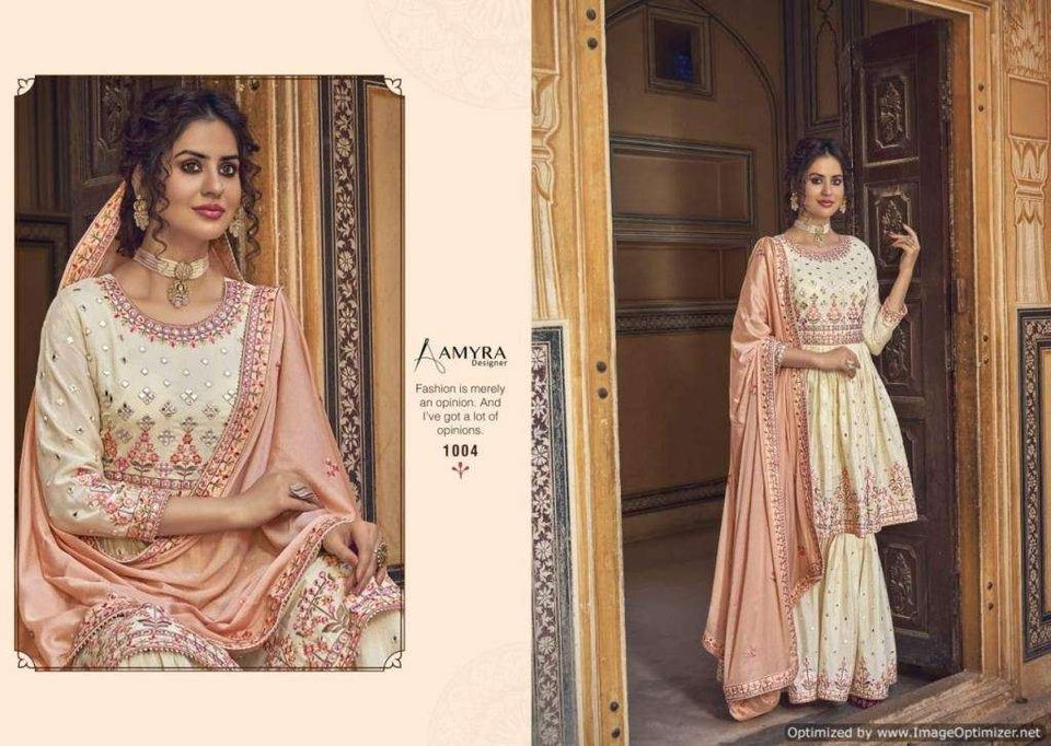 White Silk Indian women's salwar kameez with dupatta ready to wear