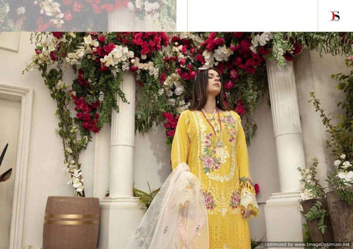 Yellow Cotton Indian women's salwar kameez with dupatta ready to wear