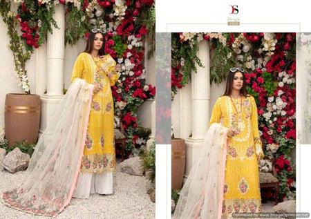 Yellow Cotton Indian women's salwar kameez with dupatta ready to wear