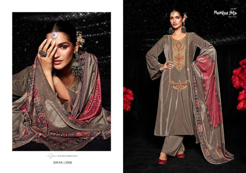 Multi Color Velvet Indian women's salwar kameez with dupatta ready to wear