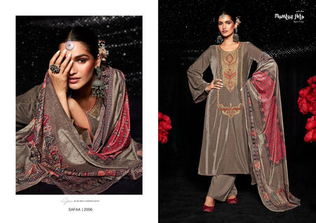 Multi Color Velvet Indian women's salwar kameez with dupatta ready to wear