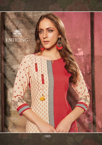 Multi Color Rayon Slub Indian Ethnic kurti with dupata