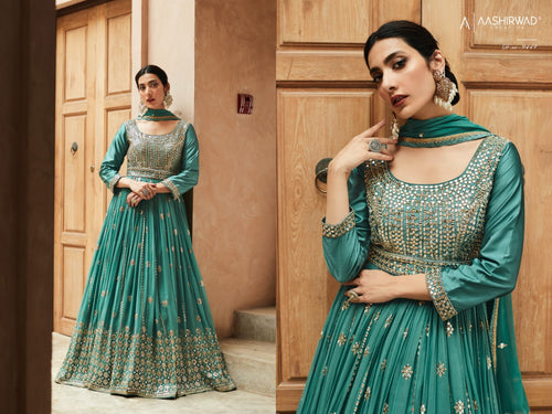 Multi Color Real Georgette Indian women's salwar kameez with dupatta ready to wear