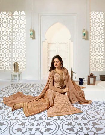 Multi Color Heavy Faux Georgette Indian women's salwar kameez with dupatta ready to wear