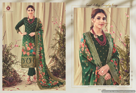 Green Banarasi Jacquard Indian women's salwar kameez with dupatta ready to wear