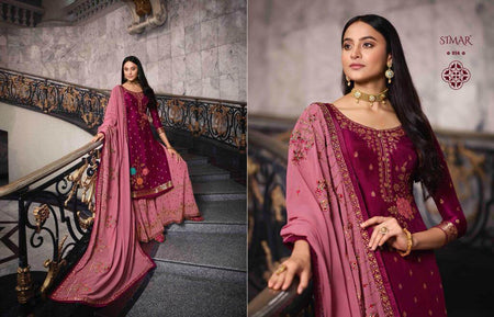 Multi Color Pure Dola Jecquard Indian women's salwar kameez with dupatta ready to wear