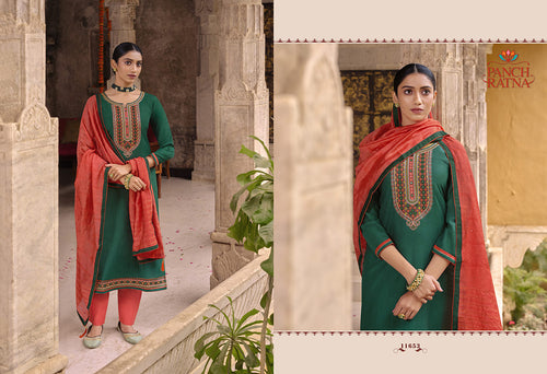 Green Heavy Parampara Silk Indian women's salwar kameez with dupatta ready to wear