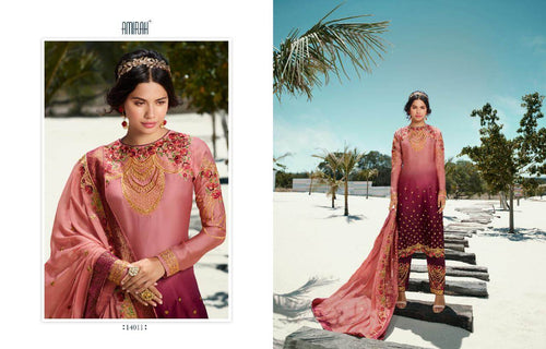 Multi Color Satin Georgette Indian women's salwar kameez with dupatta ready to wear