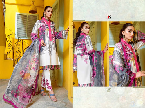 Multi Color Pure Cotton Indian women's salwar kameez with dupatta ready to wear
