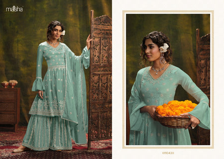 Multi Color Chinon Slub Indian women's salwar kameez with dupatta ready to wear