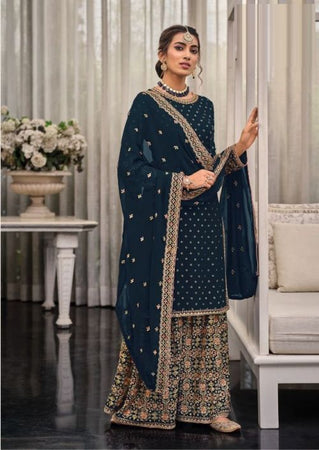 Black Georgette Indian women's salwar kameez with dupatta ready to wear