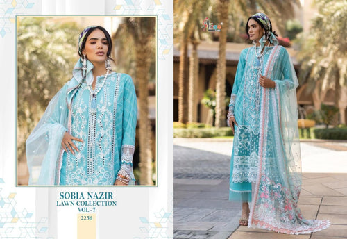 Aqua Pure Cotton Indian women's salwar kameez with dupatta ready to wear