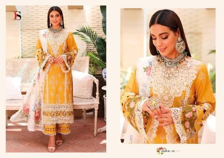 Gold Pure Cambric Cotton Indian women's salwar kameez with dupatta ready to wear