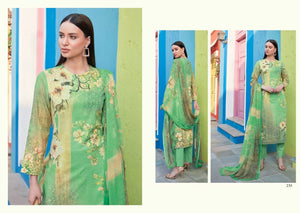 Green Cotton Indian women's salwar kameez with dupatta ready to wear