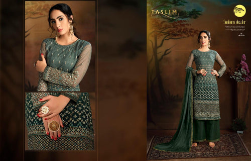 Multi Color Heavy Butterfly Net Indian women's salwar kameez with dupatta ready to wear