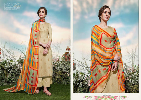 Multi Color Pure Jam Foil Print Indian women's salwar kameez with dupatta ready to wear